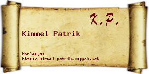 Kimmel Patrik névjegykártya